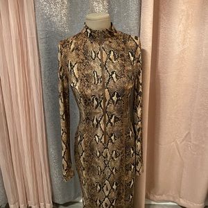 Fashion Nova snake skin print midi dress